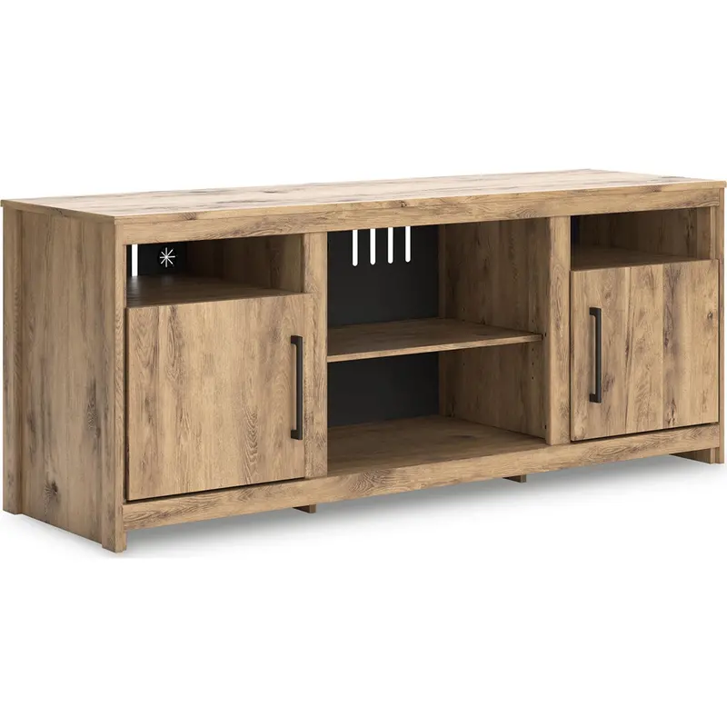 Hyanna Tan Tv Stand With Open Shelving 1
