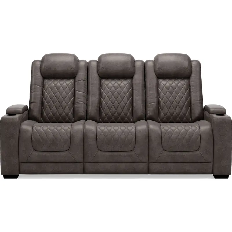 Hyllmont Gray Power Reclining Sofa With Usb Ports And Adjustable Headrests 1