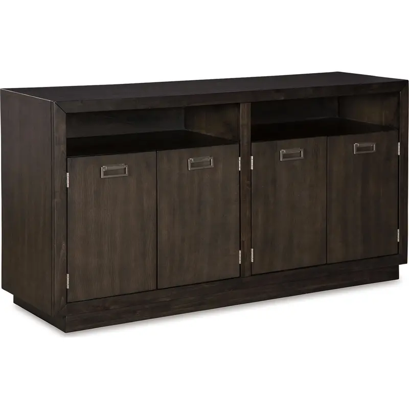 Hyndell Dark Brown Dining Server With Cabinet Storage – Model D731-60 1