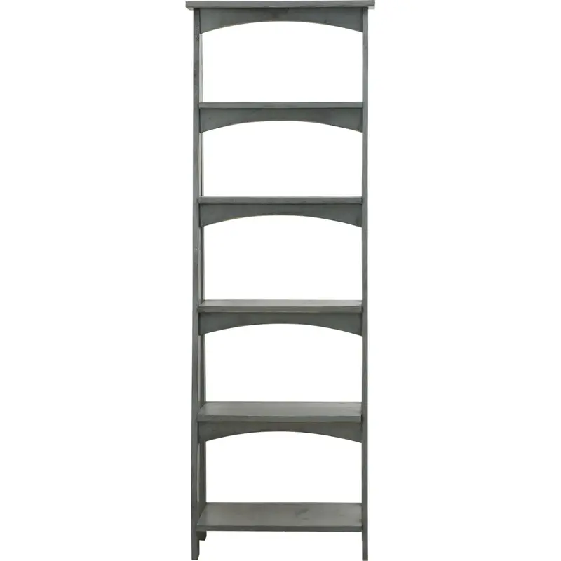 Industrial-Style Black Ladder Bookshelf Unit 1
