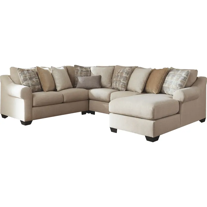 Ingleside Casual 4-Piece Linen-Look Sectional Sofa Set 1