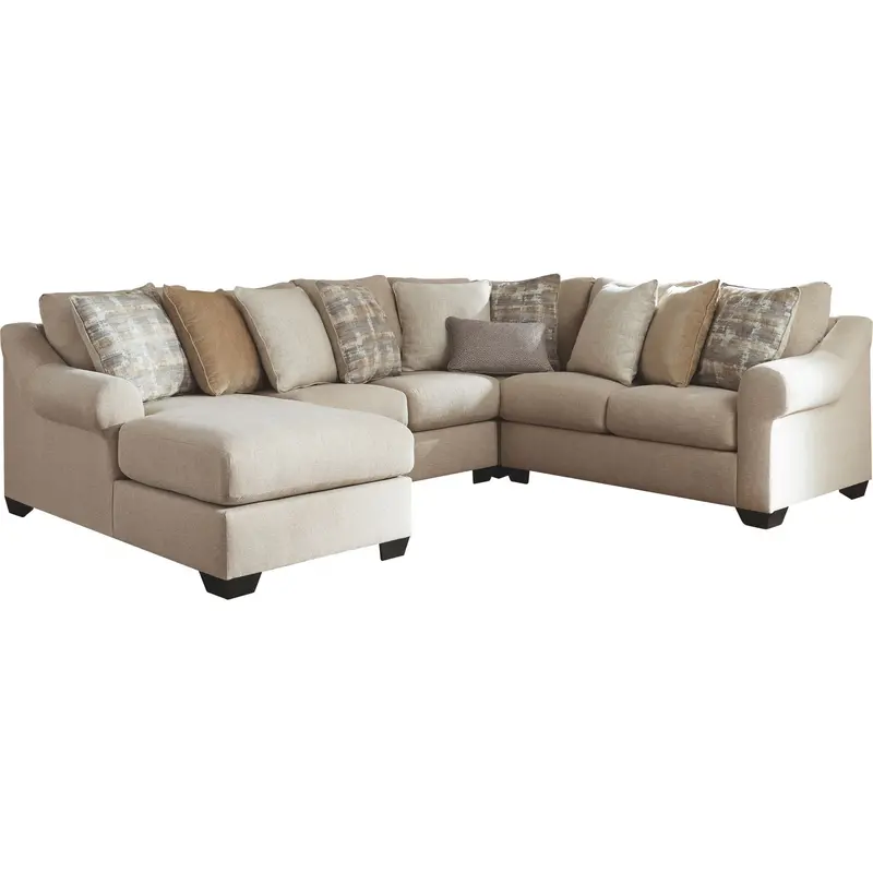 Ingleside Linen 4-Piece Sectional Sofa – Compact Layout 1