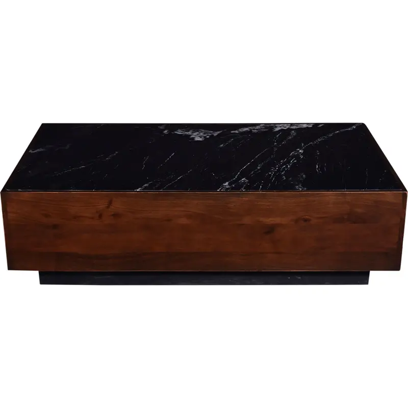 Ishani Coffee Table – Royal Brown Frame With Black Marble Top 1