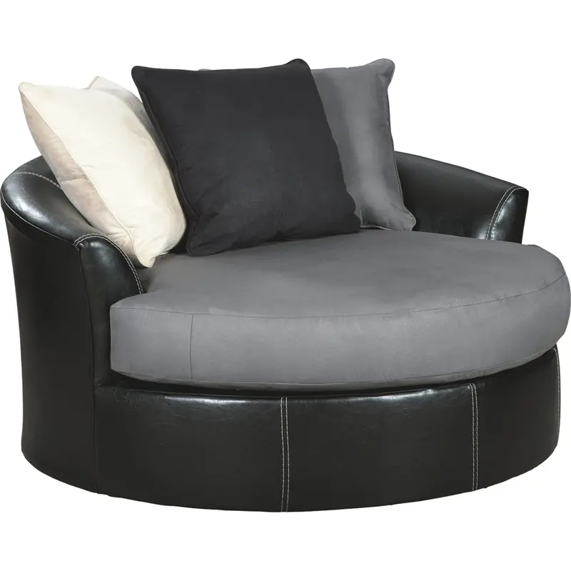 Jacurso Charcoal Gray Swivel Accent Chair 1