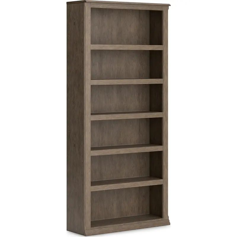 Janismore Weathered Gray Large Freestanding Bookshelf 1