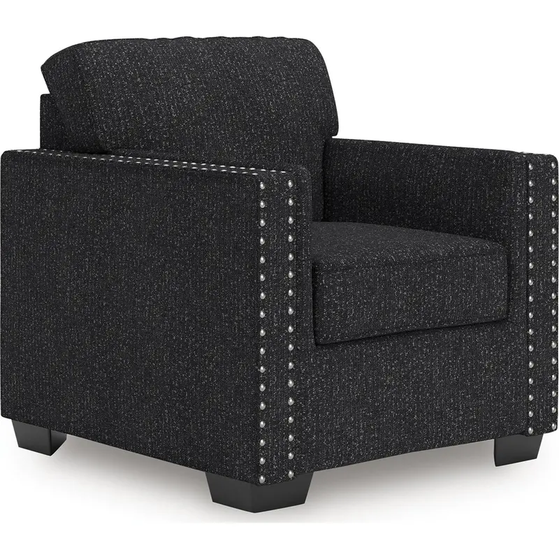 Jasmine Peaks Accent Chair In Coal Gray Textured Material 1