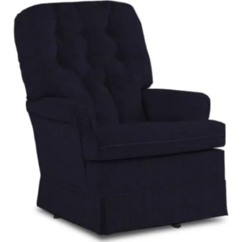 Joplin Navy Swivel Rocker Recliner – Upholstered Accent Chair 1