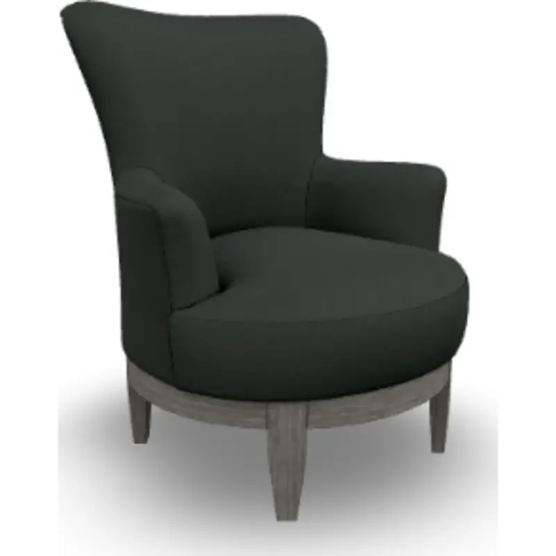 Justine Stylish Accent Chair In Smoke Gray Fabric 1