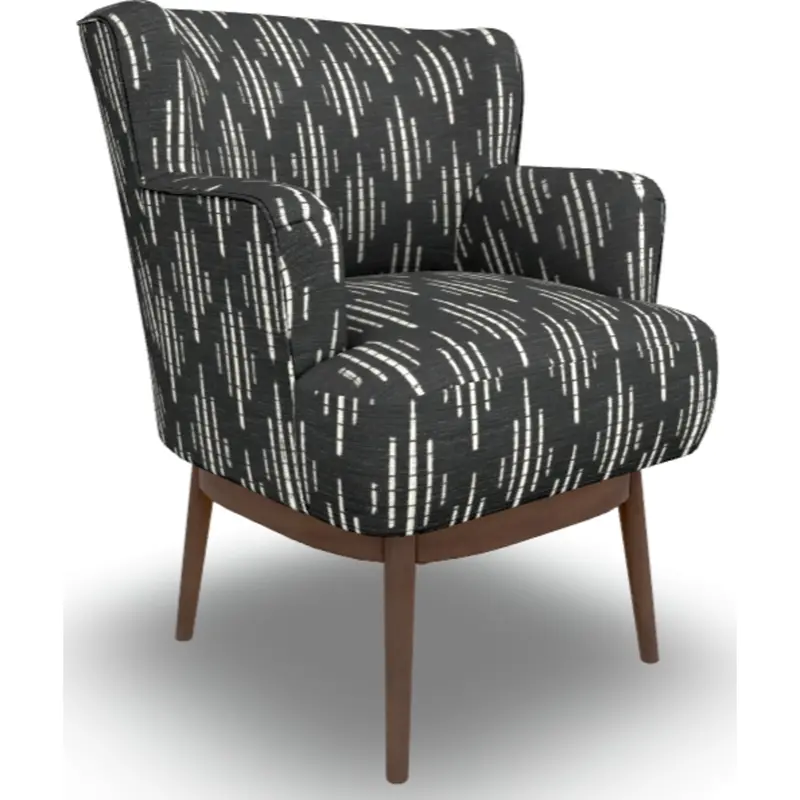 Kelida Accent Chair In Midnight Blue Fabric 1
