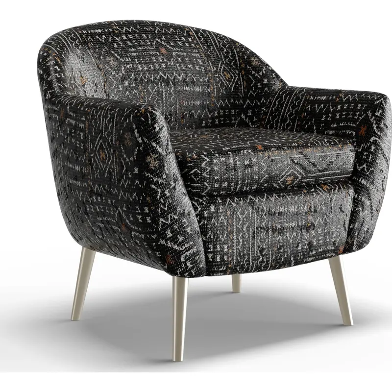 Kissly Domino-Pattern Accent Chair – Textured Fabric Upholstery 1