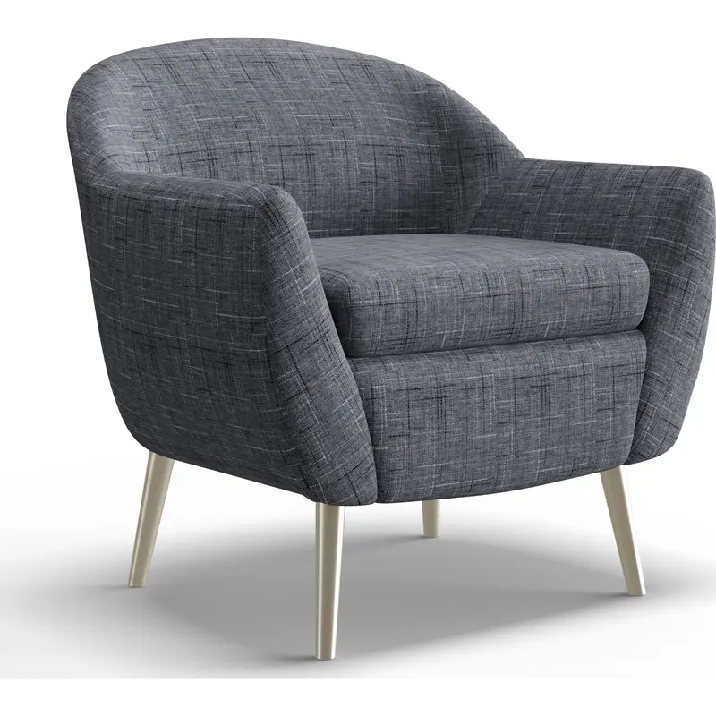 Kissly Grey Fabric Accent Chair – Modern Tufted Design 1