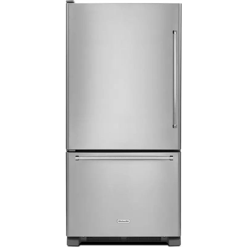 Kitchenaid 22 Cu. Ft. Stainless Steel Full-Depth Bottom-Freezer Refrigerator – Non-Dispensing Model (Krbl102Ess) 1
