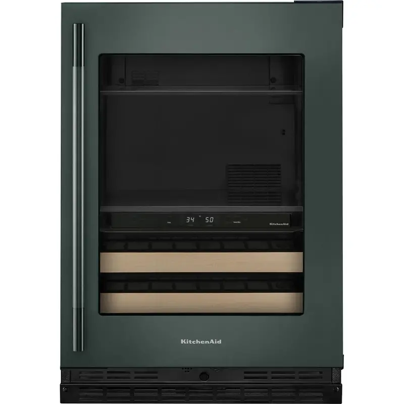 Kitchenaid 24" Glass-Door Beverage Center With Wood-Front Racks – Juniper Finish (Kubr524Sjp) 1