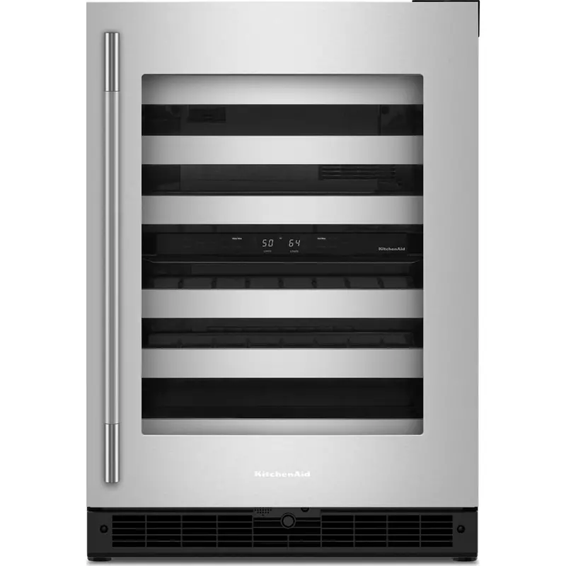 Kitchenaid 24-Inch Built-In Wine Cellar – Stainless Doors & Black Cabinet (Kuwr324Ssb) 1