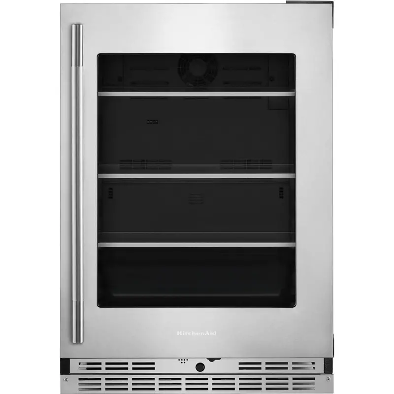 Kitchenaid 24-Inch Glass-Door Undercounter Refrigerator With Metallic Accents (Kurr524Sps) 1