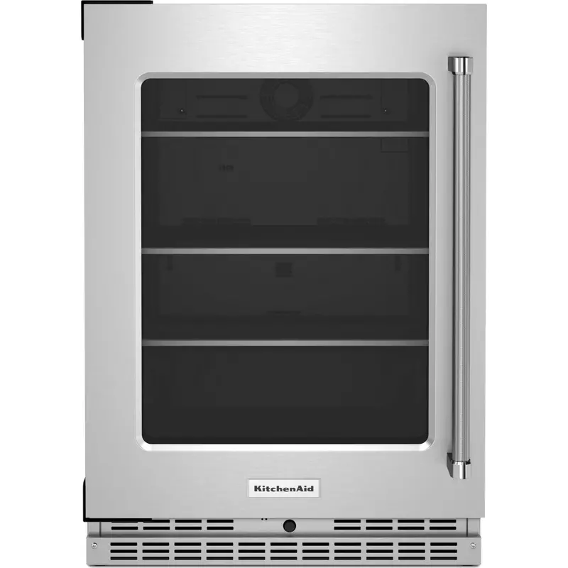 Kitchenaid 24-Inch Undercounter Refrigerator – Stainless Steel With Glass Door, Adjustable Shelves & Metallic Trim (Kurl314Kss) 1