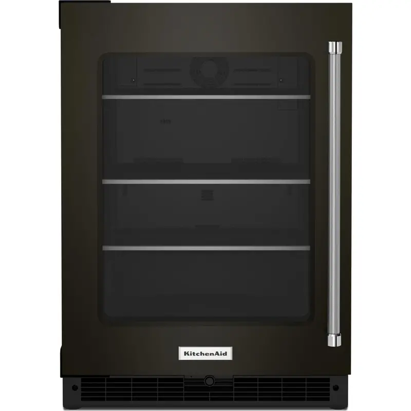 Kitchenaid 24" Undercounter Refrigerator – Black Stainless With Glass Door 1