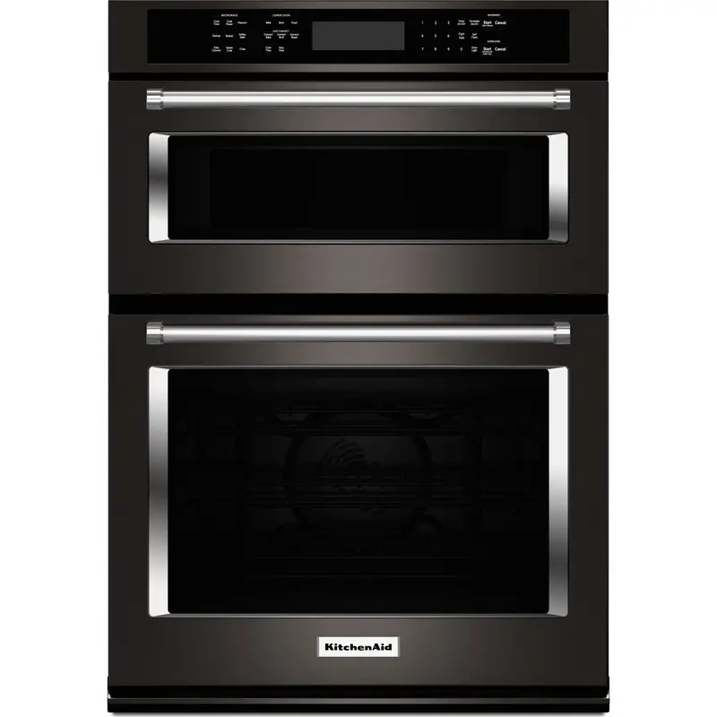 Kitchenaid 30" Combination Wall Oven – Dual Function, Lower Oven With Even-Heat True Convection, Black Stainless (Koce500Ebs) 1