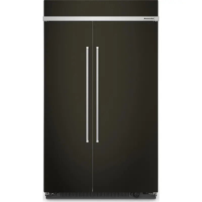 Kitchenaid 30-Cubic-Foot 48-Inch Built-In Side-By-Side Refrigerator – Black Stainless With Printshield™ (Kbsn708Mbs) 1