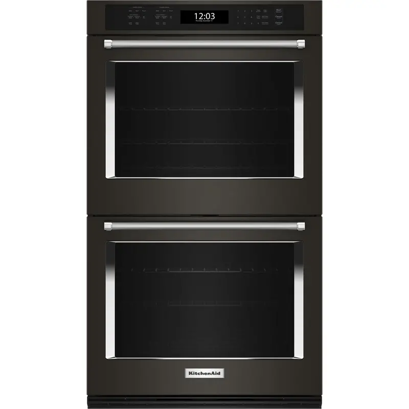 Kitchenaid 30" Double Wall Oven With Air Fry – Black Stainless Steel (Koed530Pbs) 1