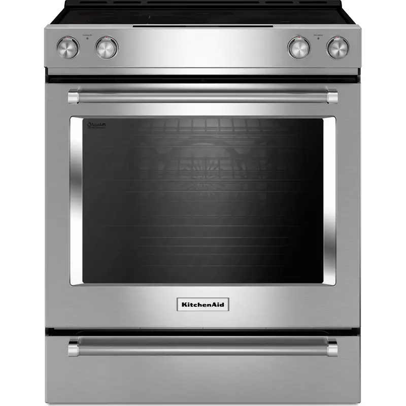 Kitchenaid 30" Front-Control Electric Convection Range – 5 Heating Elements, Stainless Steel Finish (Ykseg700Ess) 1