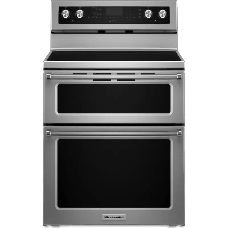 Kitchenaid 30-Inch 5-Burner Electric Double Oven Convection Range – Stainless Steel (Ykfed500Ess) 1
