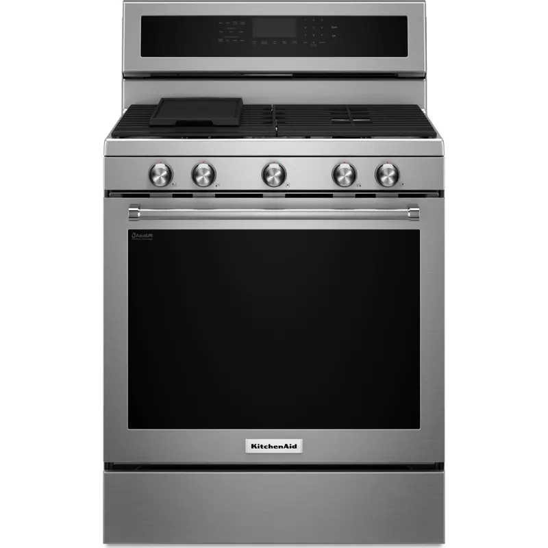 Kitchenaid 30-Inch 5-Burner Gas Convection Range In Stainless Steel – Model Kfgg500Ess 1