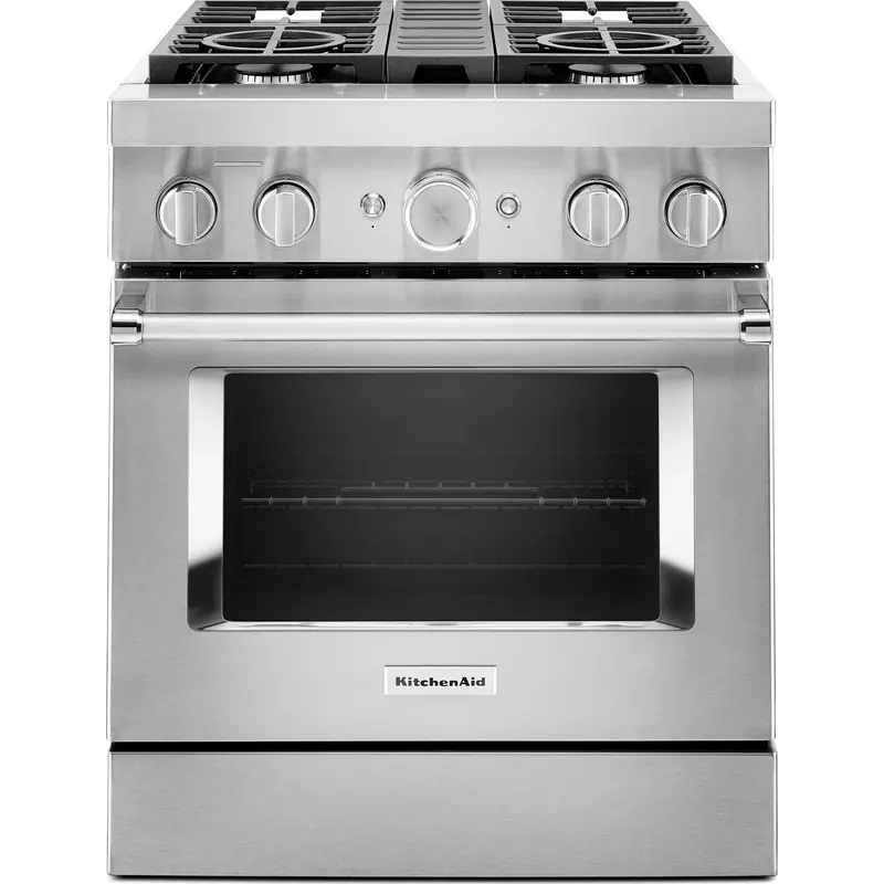 Kitchenaid 30-Inch Commercial-Style Dual Fuel Range With Four Burners – Stainless Steel (Kfdc500Jss) 1