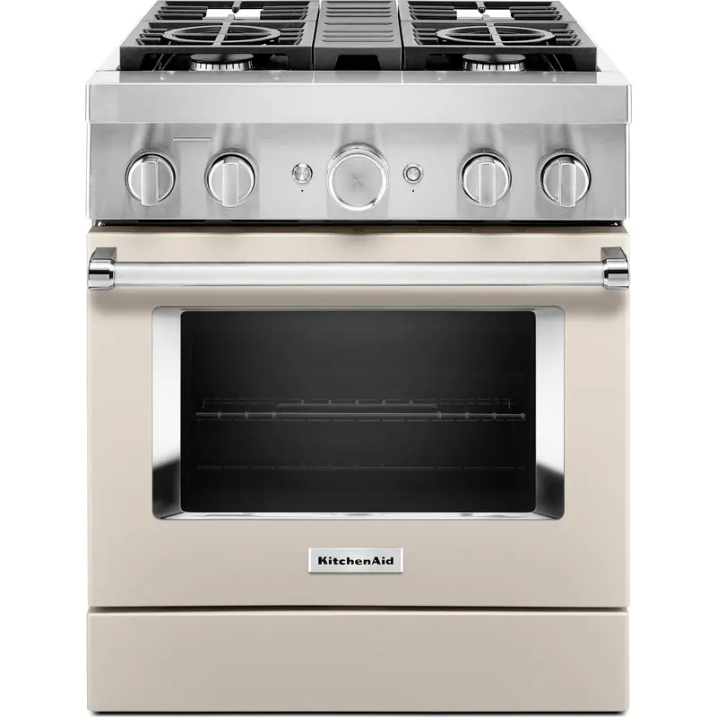 Kitchenaid 30-Inch Dual Fuel Range – Commercial-Style, 4-Burner, Smart Griddle, Milkshake (Kfdc500Jmh) 1