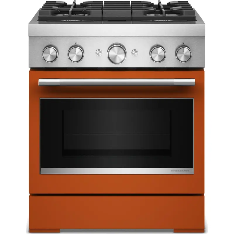 Kitchenaid 30-Inch Dual Fuel Range – Scorched Orange, Air Fry Enabled 1
