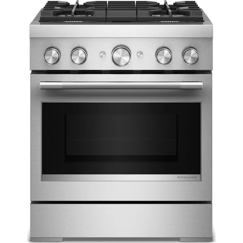 Kitchenaid 30-Inch Dual Fuel Range – Stainless Steel, 4-Burner + Air Fry Mode 1