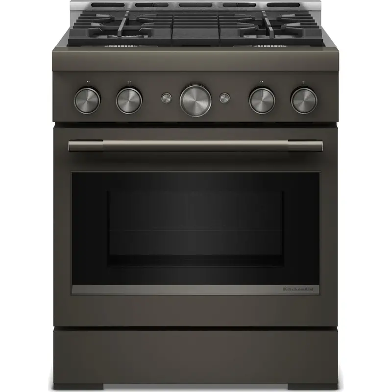 Kitchenaid 30-Inch Gas Range – Black Ore Finish Kfgs930Sbe 1