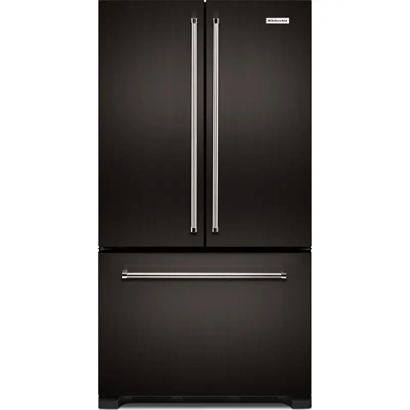 Kitchenaid 36" Counter-Depth French Door Refrigerator – 22 Cu. Ft., Interior Water Dispenser, Printshield Finish, Black Stainless (Krfc302Ebs) 1