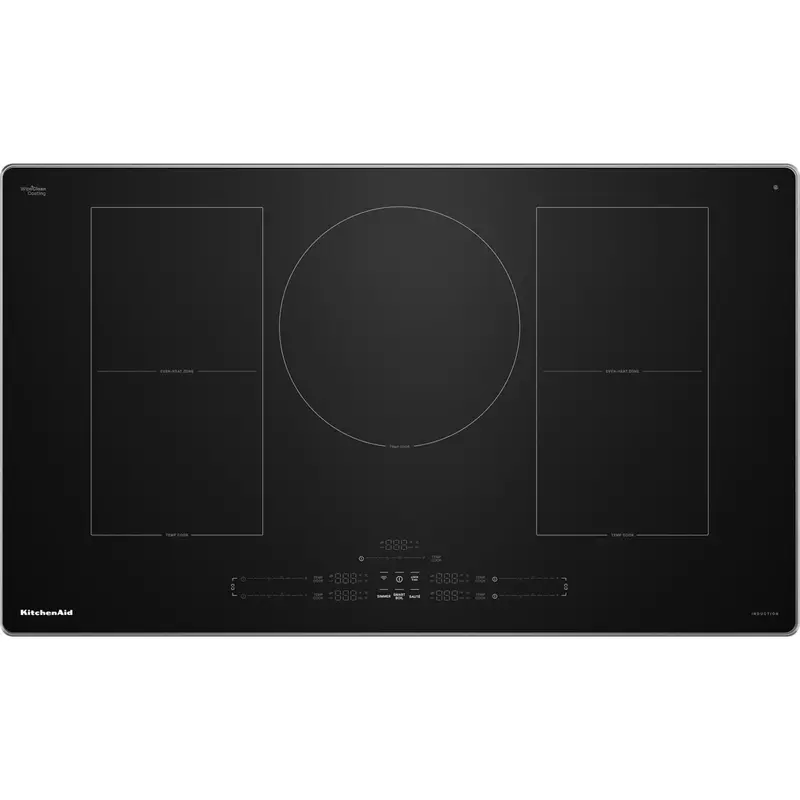 Kitchenaid 36-Inch 5-Zone Induction Cooktop – Black Glass Touch Control With Stainless Steel Sides (Kcit736Sss) 1