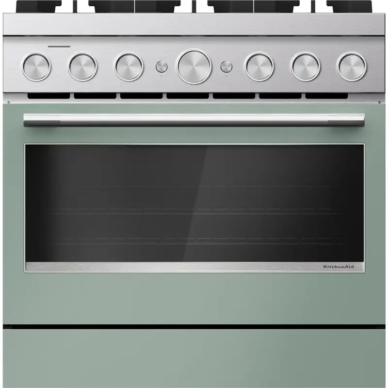 Kitchenaid 36-Inch Commercial-Style Dual Fuel Range – Cardamom Color, Air Fry Ready 1