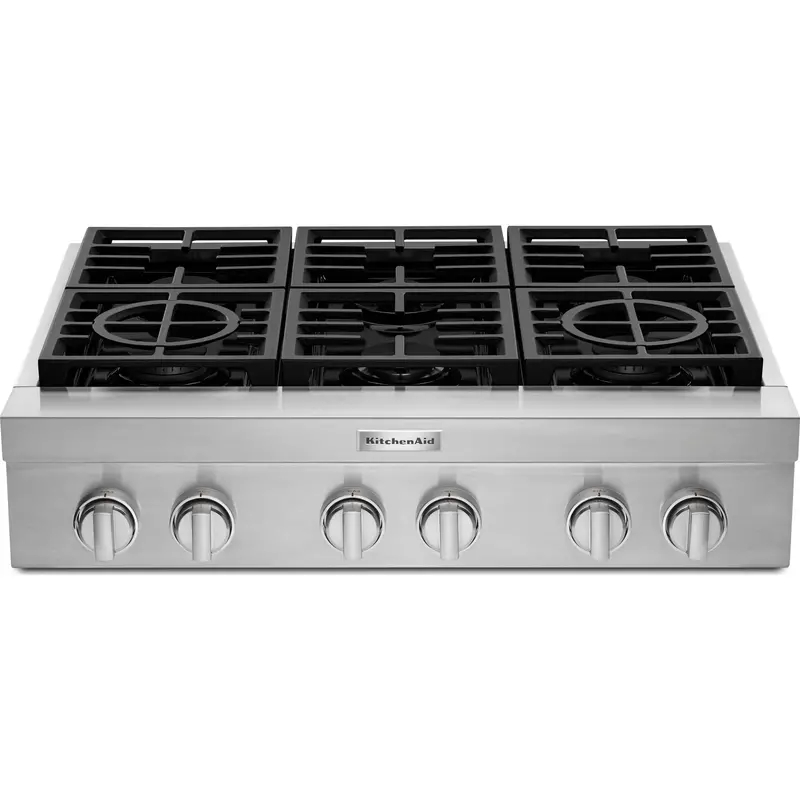 Kitchenaid 36-Inch Commercial-Style Gas Rangetop – Stainless Steel (Kcgc506Jss) 1