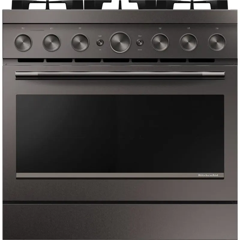 Kitchenaid 36-Inch Dual Fuel Range – Black Ore Finish, Commercial-Style 1