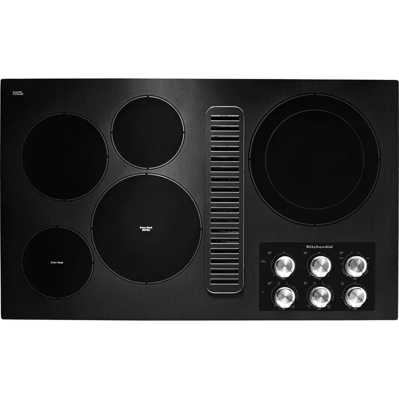 Kitchenaid 36-Inch Electric Downdraft Cooktop – 5 Heating Elements, Matte Black – Kced606Gbl 1