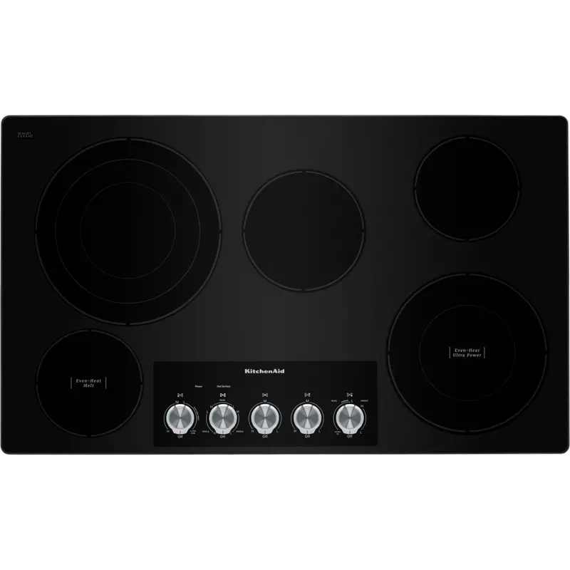 Kitchenaid 36-Inch Stainless Steel Electric Cooktop With 5 Heating Elements & Knob Controls (Kces556Hss) 1