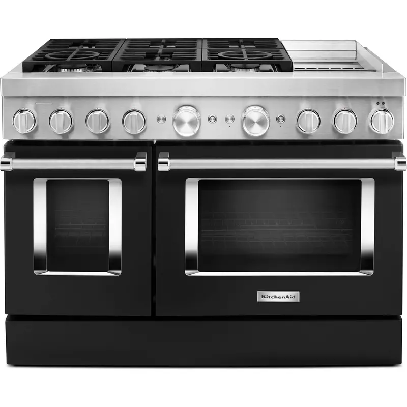 Kitchenaid 48-Inch Dual Fuel Range – Commercial-Style, Smart Griddle, Imperial Black (Kfdc558Jbk) 1