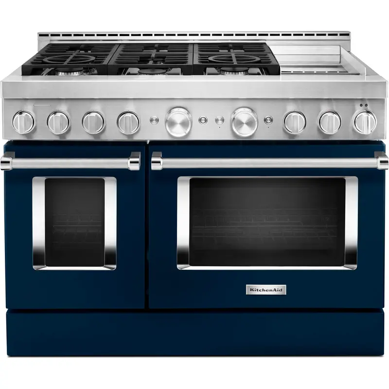 Kitchenaid 48-Inch Ink Blue Smart Gas Range With Griddle – Kfgc558Jib 1