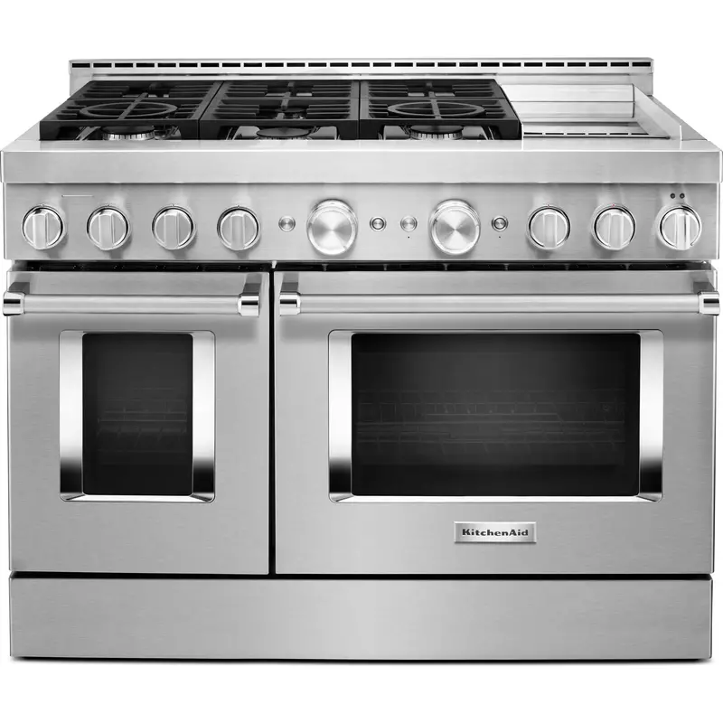 Kitchenaid 48-Inch Stainless Steel Smart Gas Range With Griddle – Kfgc558Jss 1