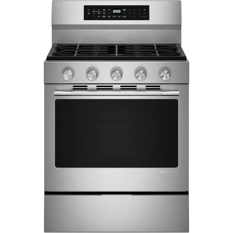 Kitchenaid 5.0 Cu. Ft. Smart Freestanding Gas Range – Convection Cooking, Fingerprint-Resistant Stainless Steel (Kfgs530Sps) 1