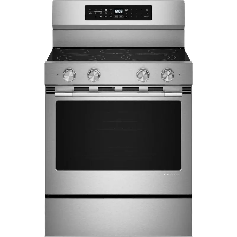 Kitchenaid 5.3 Cu. Ft. Freestanding Electric Range – Convection Cooking Modes, Fingerprint-Resistant Stainless Steel (Ykfes530Sps) 1