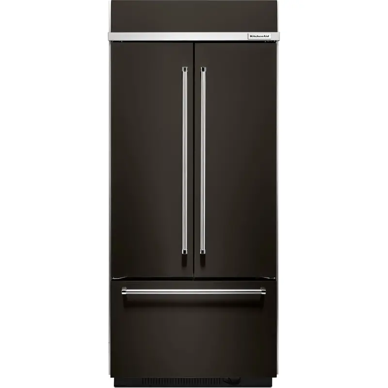 Kitchenaid Black-On-Stainless French Door Refrigerator – 20.8 Cu. Ft., Built-In (Kbfn506Ebs) 1