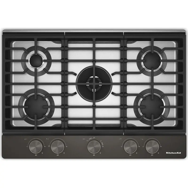 Kitchenaid Black Ore 30" Gas Cooktop With Integrated Wok Grate (Kcgk530Sbe) 1