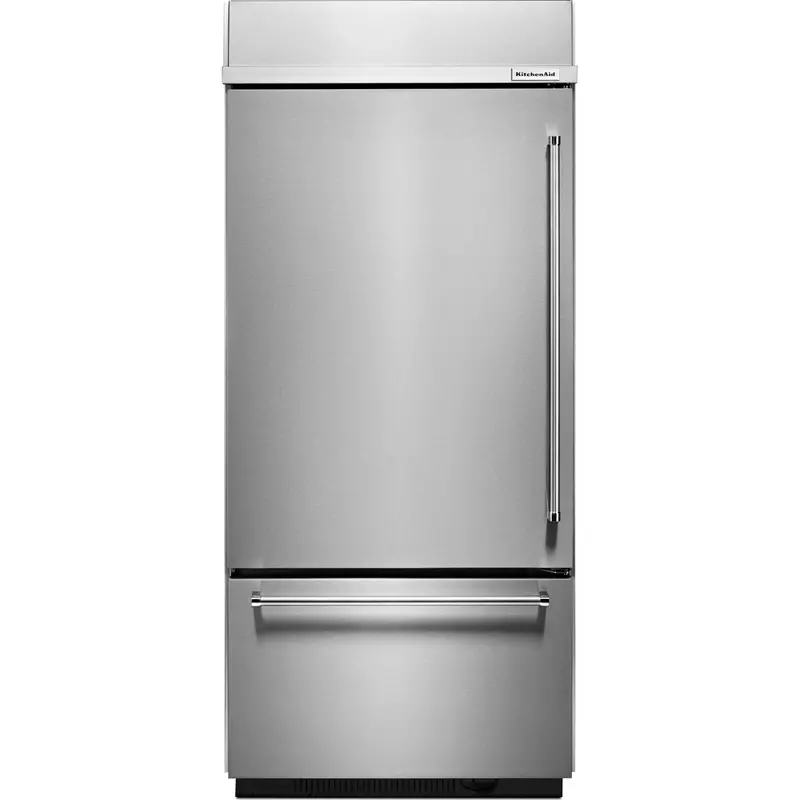 Kitchenaid Built-In Bottom-Freezer Refrigerator – 20.9 Cu. Ft., 36-Inch Stainless Steel With Platinum Interior (Kbbl306Ess) 1