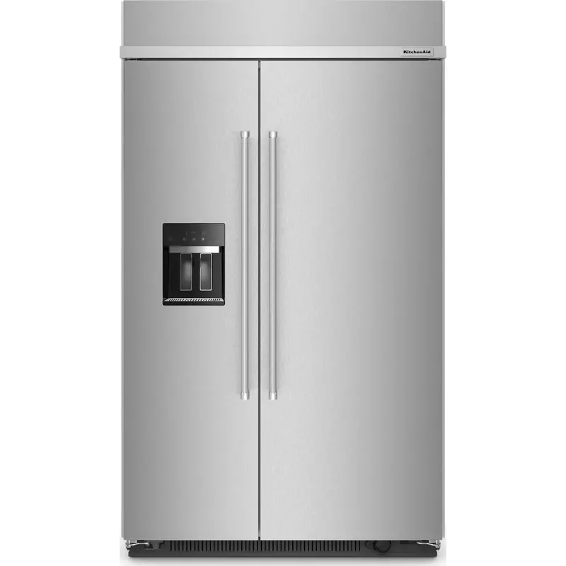 Kitchenaid Kbsd708Mss 48-Inch Stainless Steel Built-In Side-By-Side Refrigerator With Ice & Water Dispenser 1