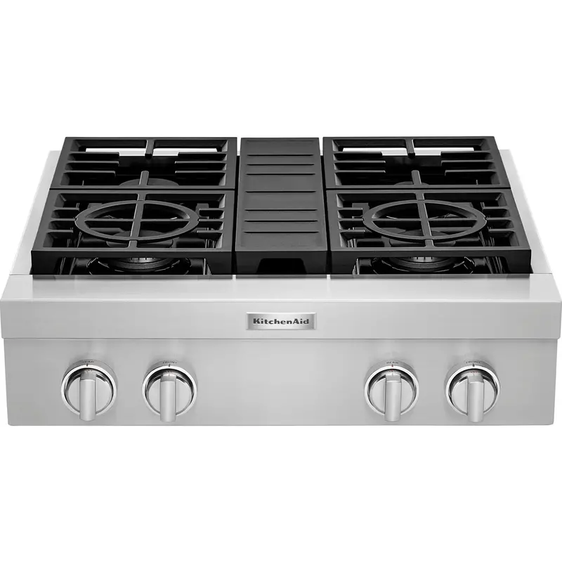 Kitchenaid Kcgc500Jss 30-Inch 4-Burner Commercial Gas Rangetop – Stainless Steel 1