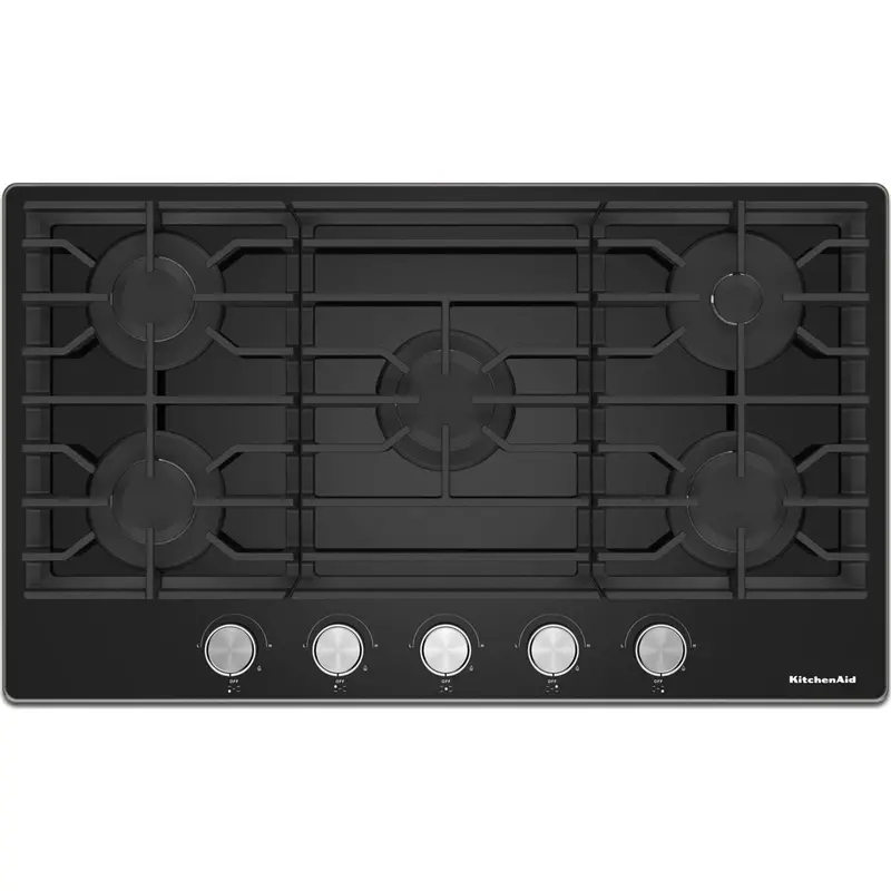 Kitchenaid Kcgg536Pbl 36" Gas-On-Glass Cooktop – Black 1